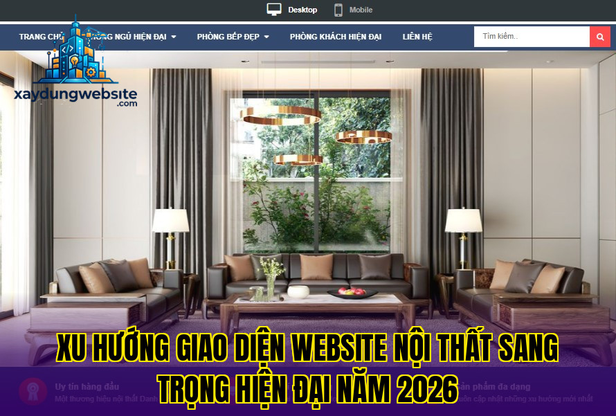 xu hướng giao diện website nội thất sang trọng hiện đại năm 2026
