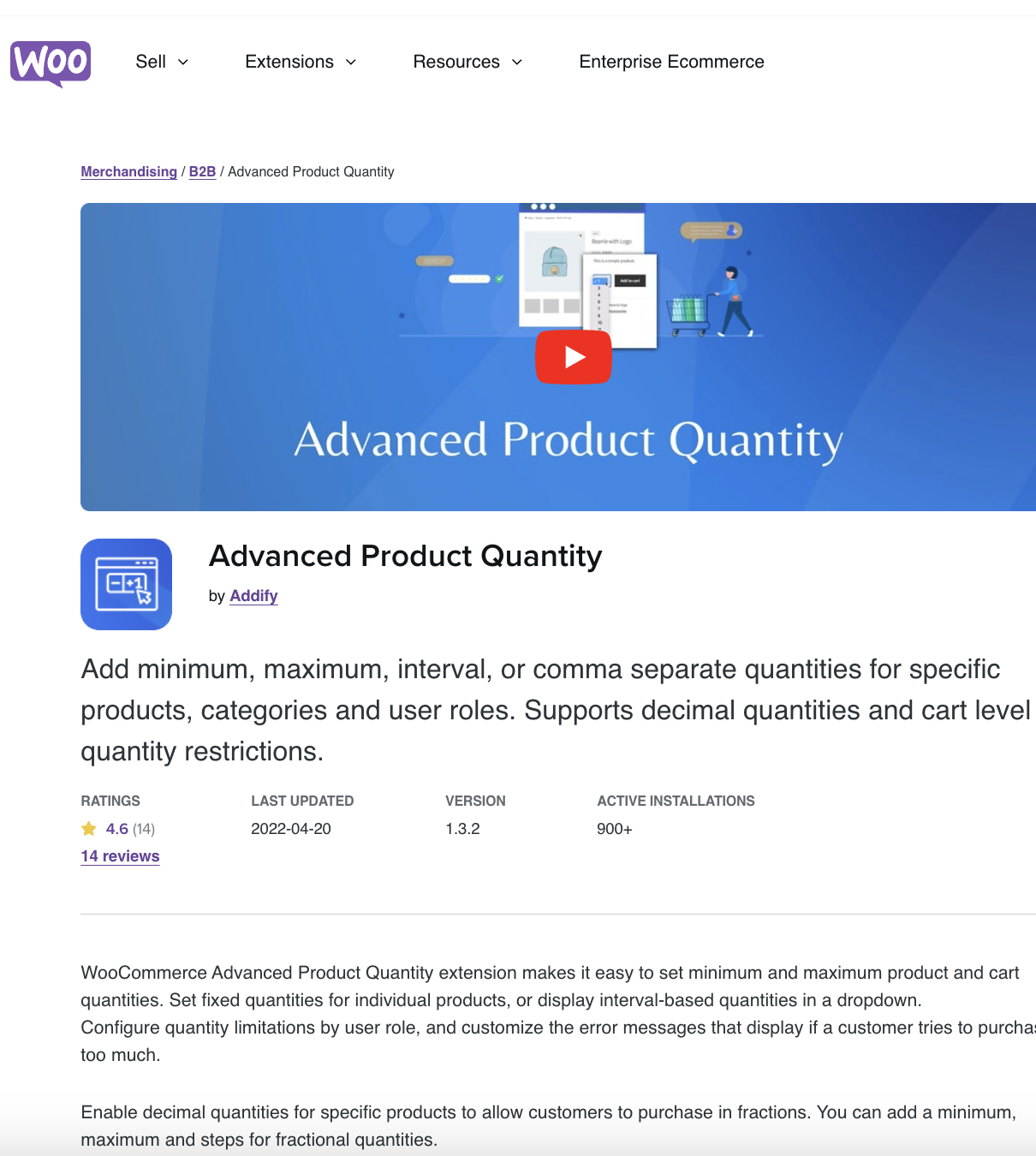 Advanced Product Quantity