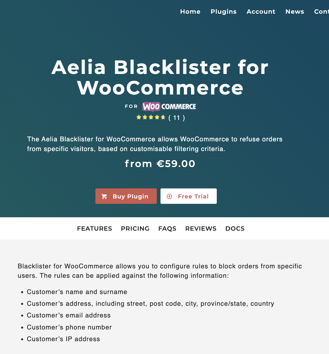 Aelia Blacklister For Woocommerce