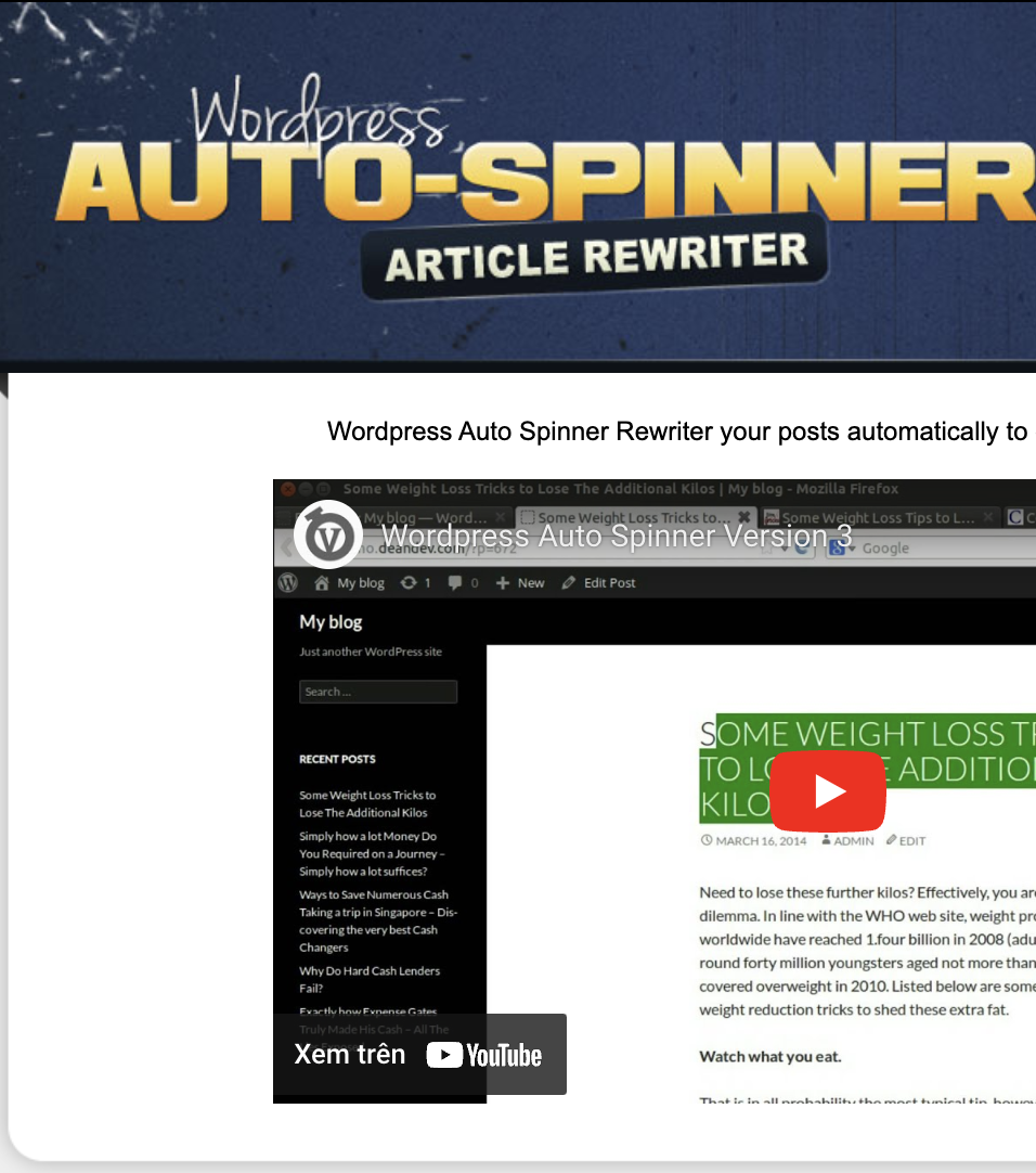 Auto Spinner Articles Rewriter
