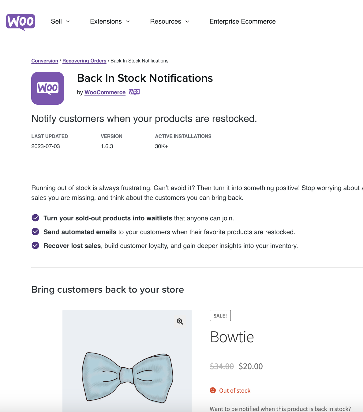 Back In Stock Notifications