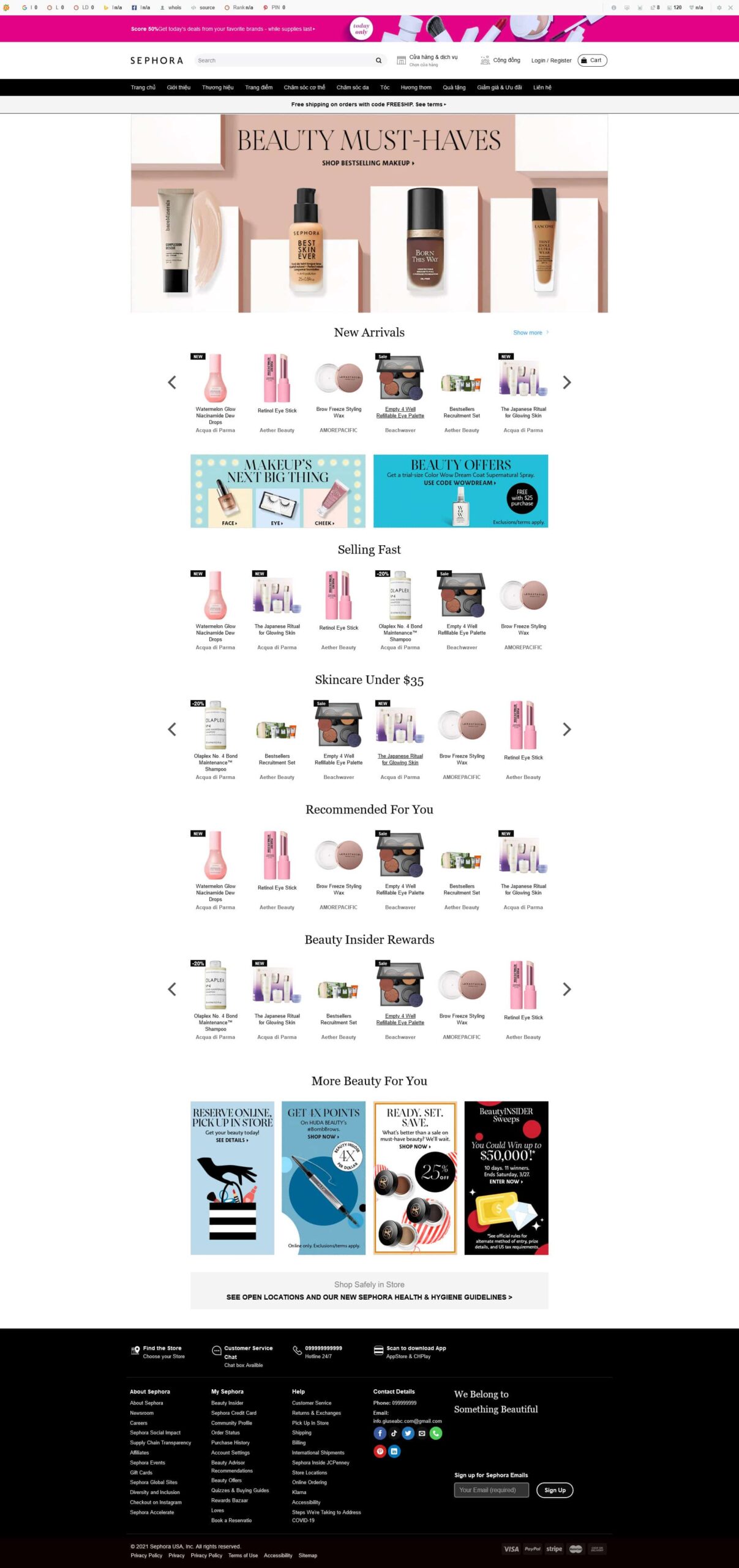 Bán Mỹ Phẩm Beautystore 1 Giá Rẻ Sang Trọng Giao Diện Đẹp