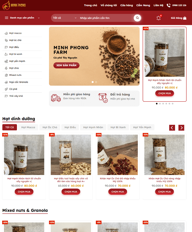 Bán Rau Củ Hạt Trái Cây Sấy Khô Thực Phẩm Sạch