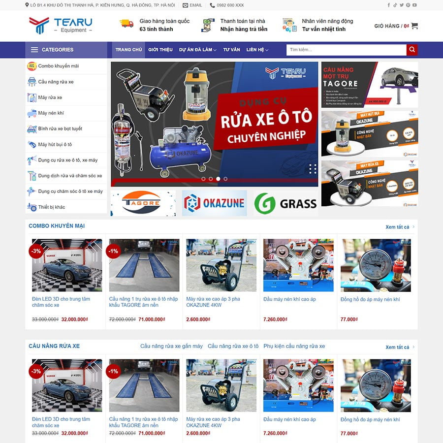 Bán Thiết Bị Rửa Xe Ô Tô