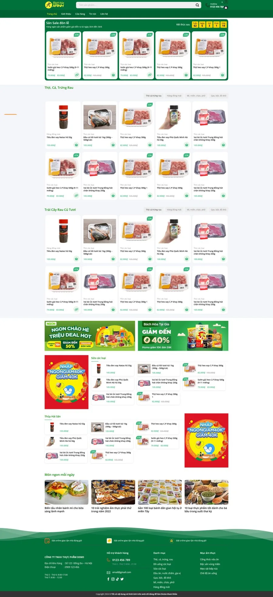 Dành Cho Website Bán Rau Quả Thịt Cá