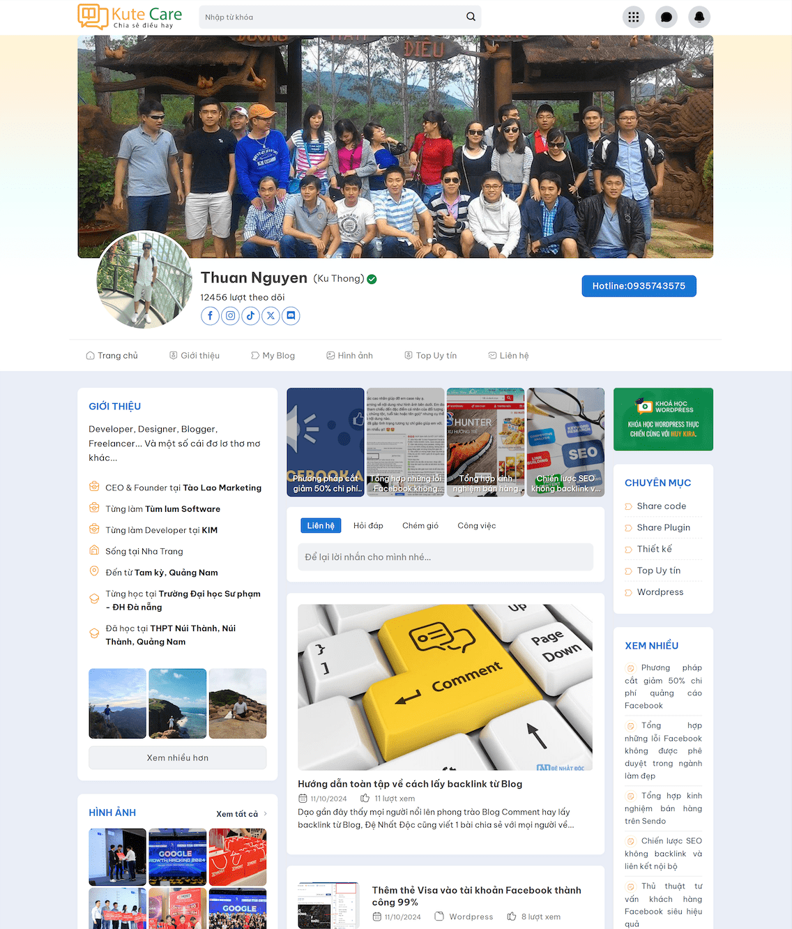 Giới Thiệu Profile Cá Nhân Giống Facebook