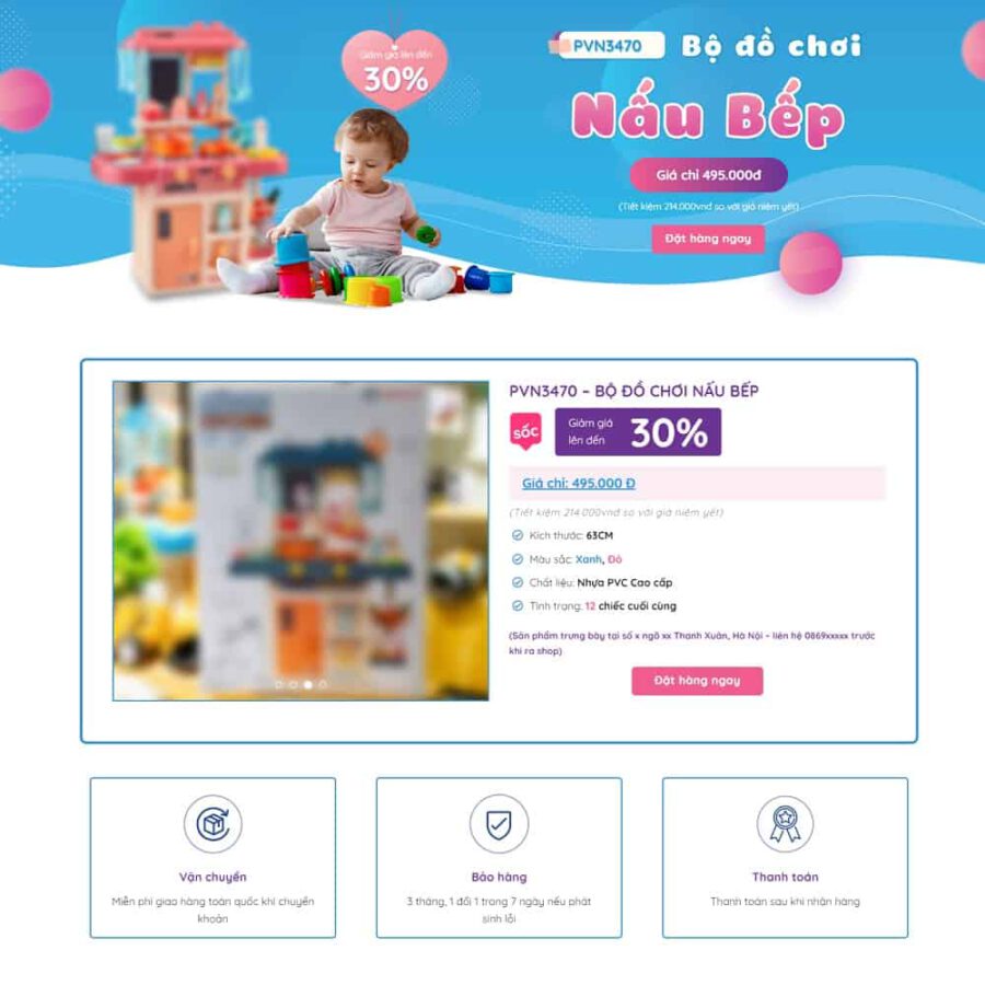 Landing Page Bán Đồ Chơi Trẻ Em