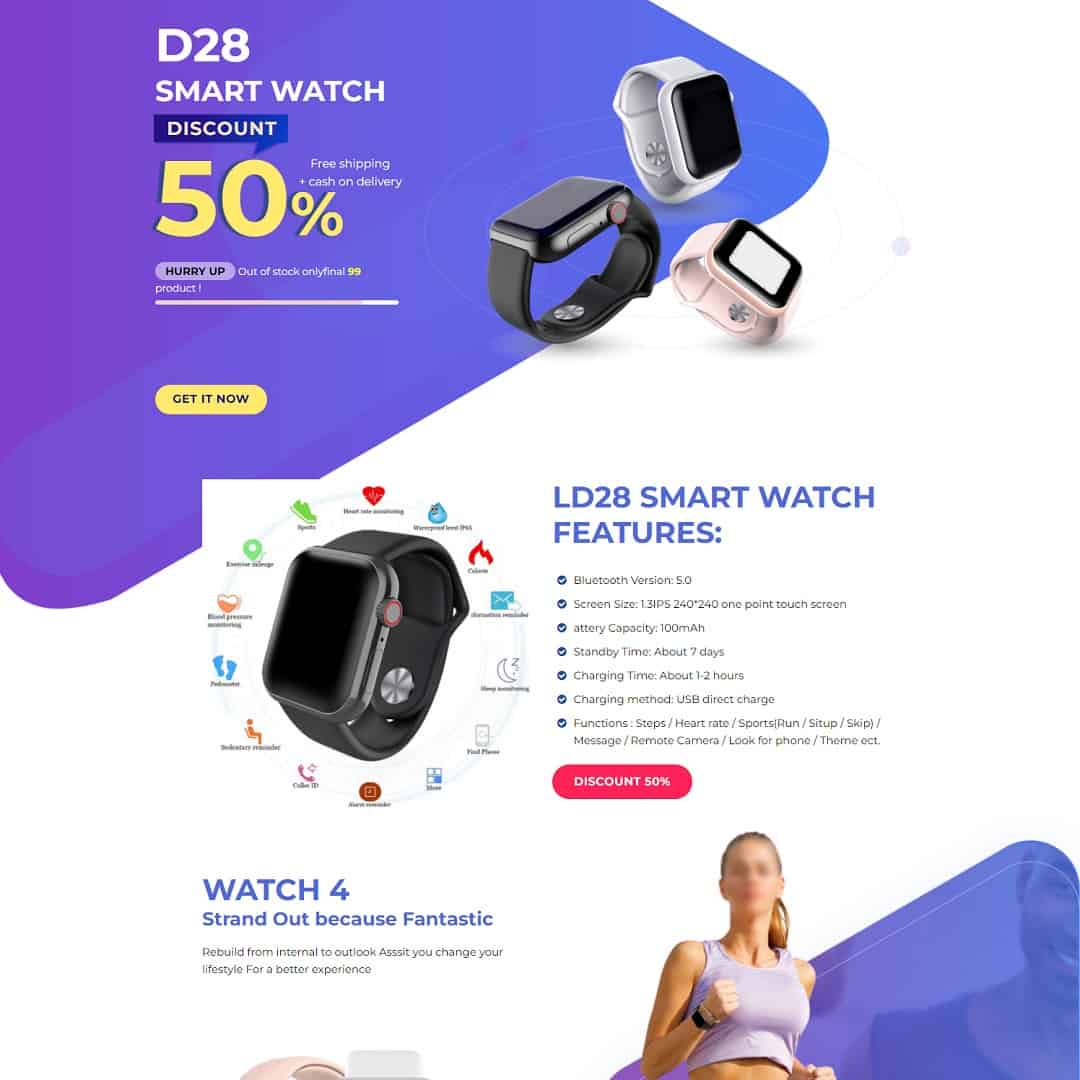 Landing Page Bán Đồng Hồ Thông Minh Smartwatch