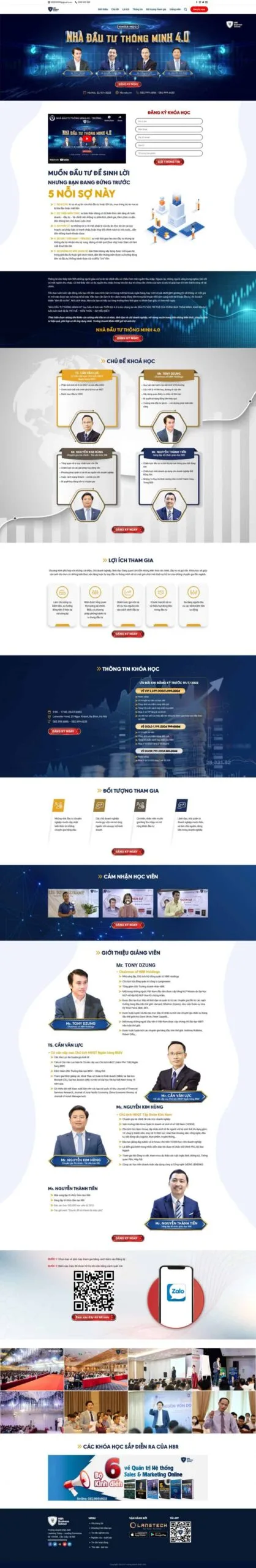 Landing Page Bán Khóa Học Đầu Tư Doanh Nhân