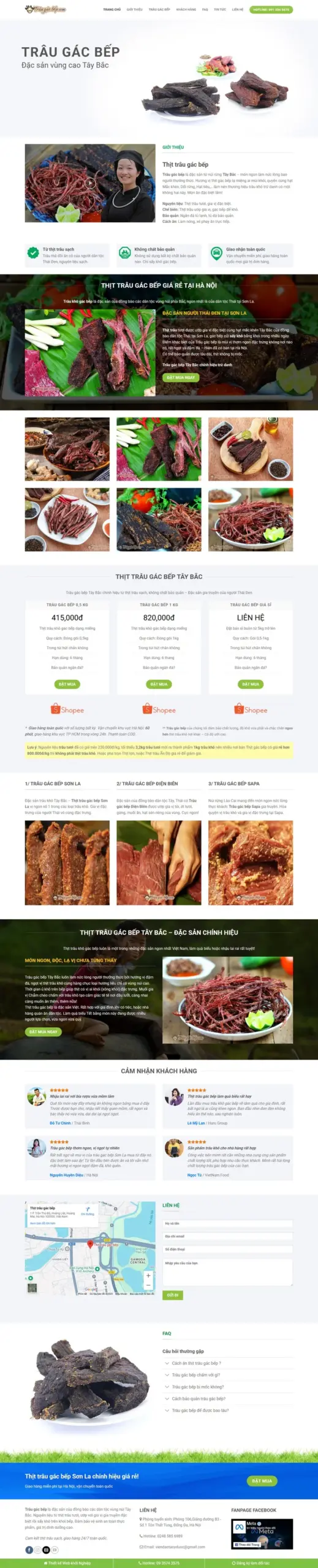 Landing Page Bán Thịt Trâu
