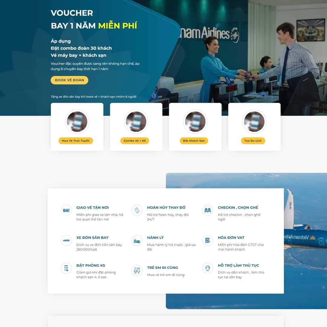 Landing Page Bán Vé Máy Bay