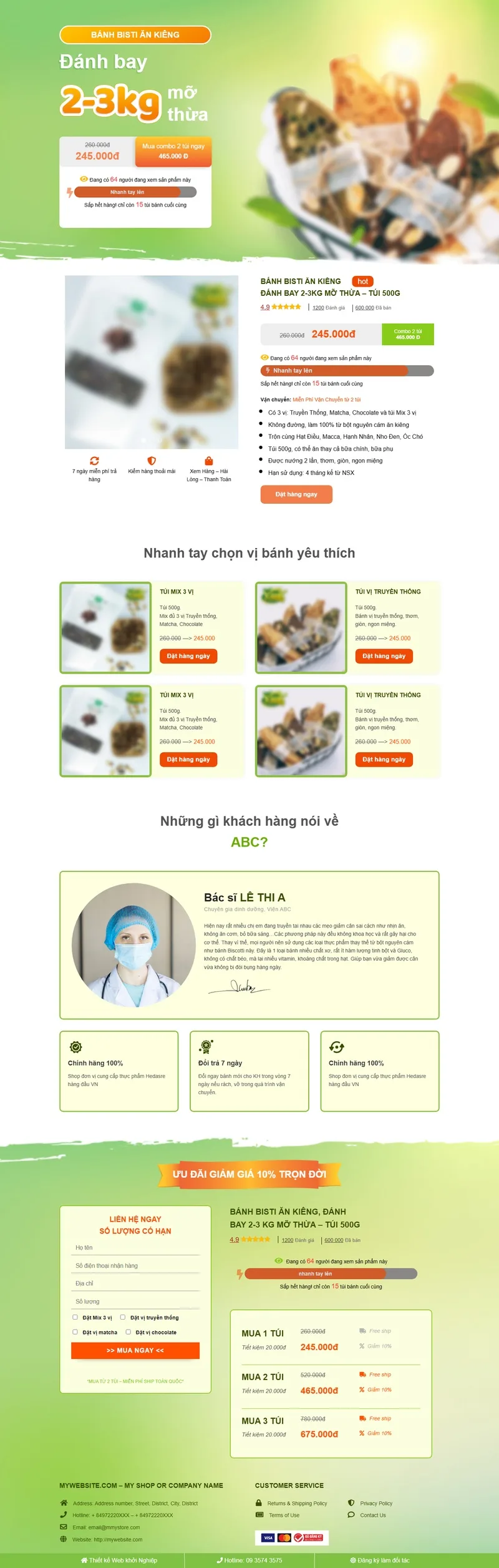 Landing Page Bánh Giảm Cân