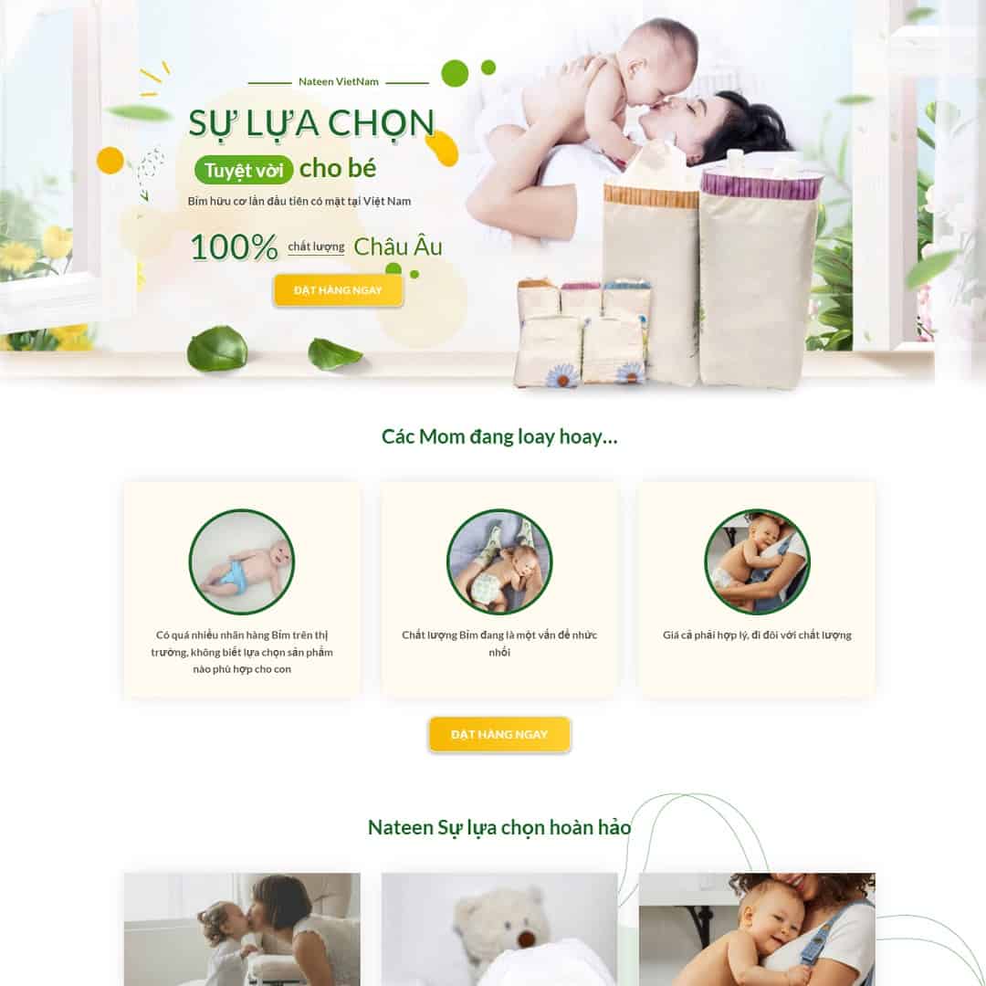Landing Page Bỉm Cho Bé