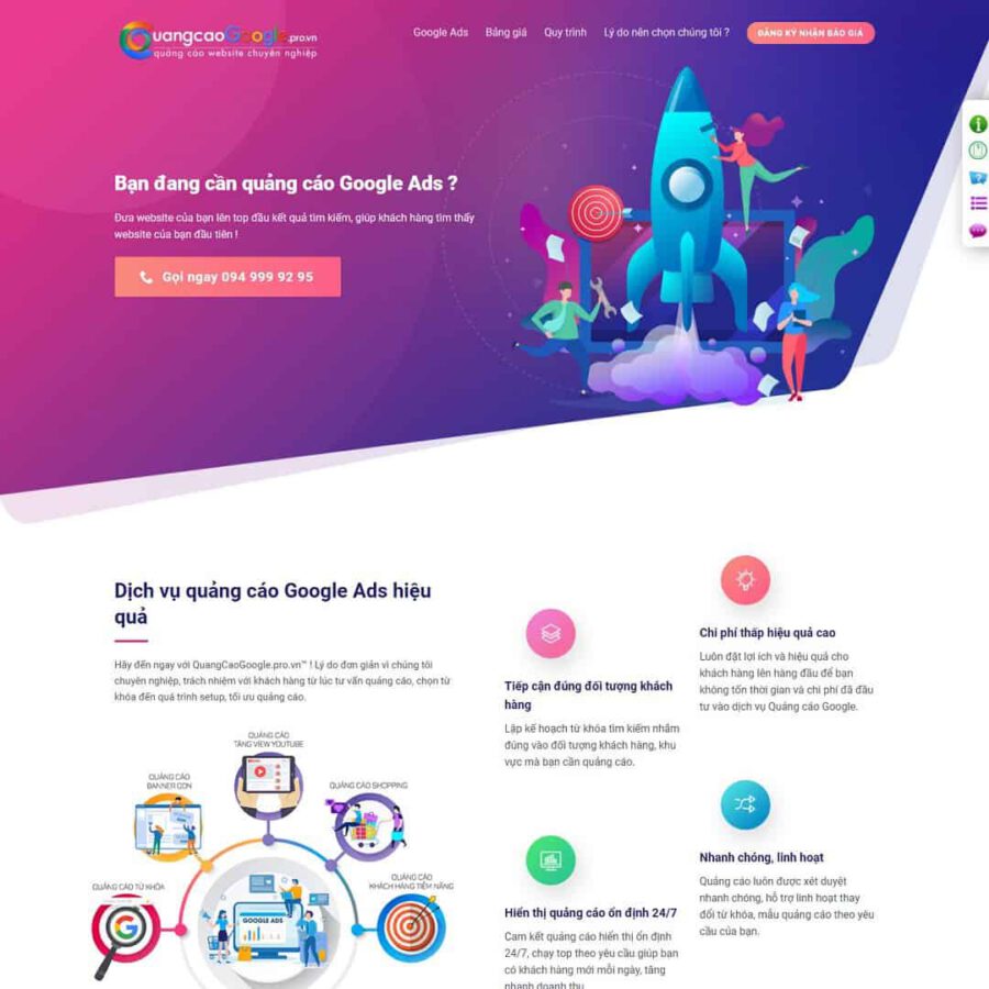 Landing Page Dịch Vụ Quảng Cáo Google