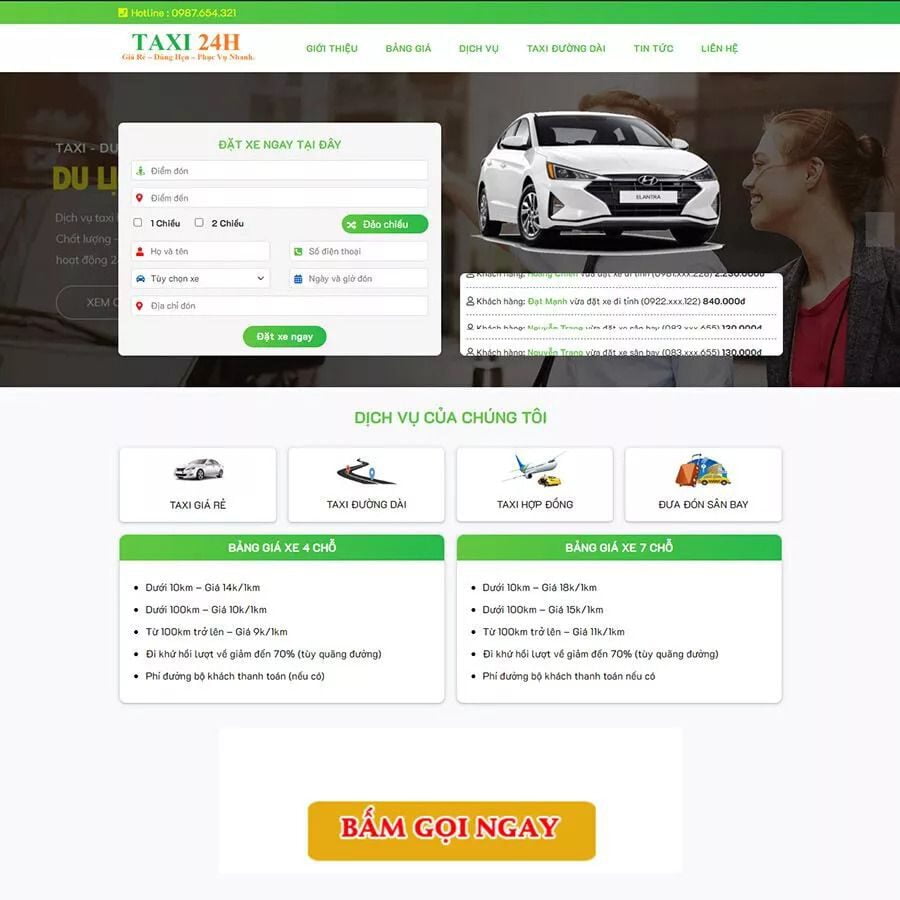 Landing Page Dịch Vụ Taxi 02