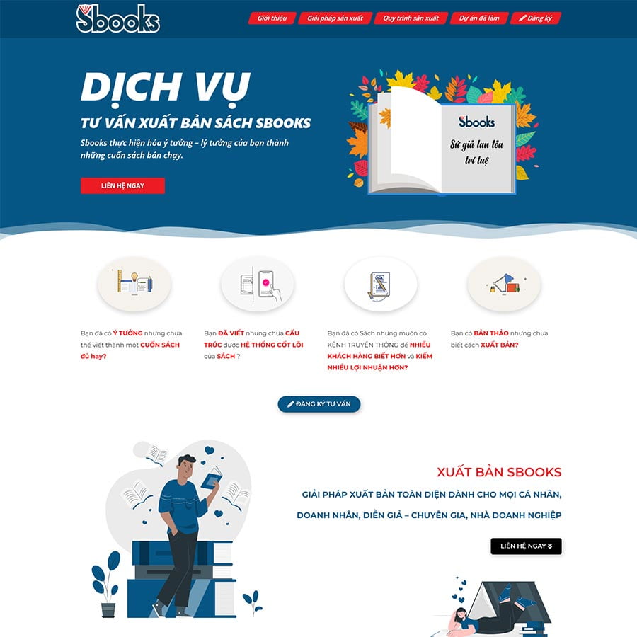 Landing Page Dịch Vụ Xuất Bản Sách