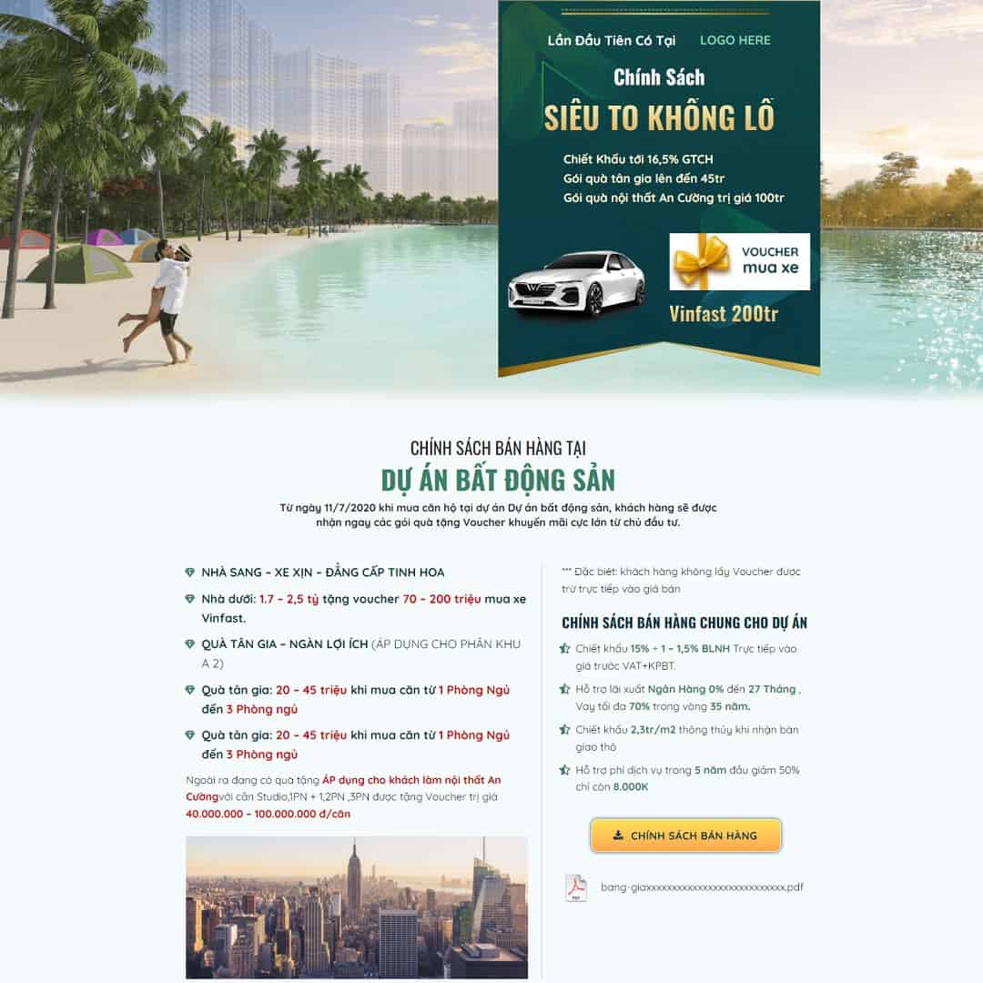 Landing Page Dự Án Bất Động Sản