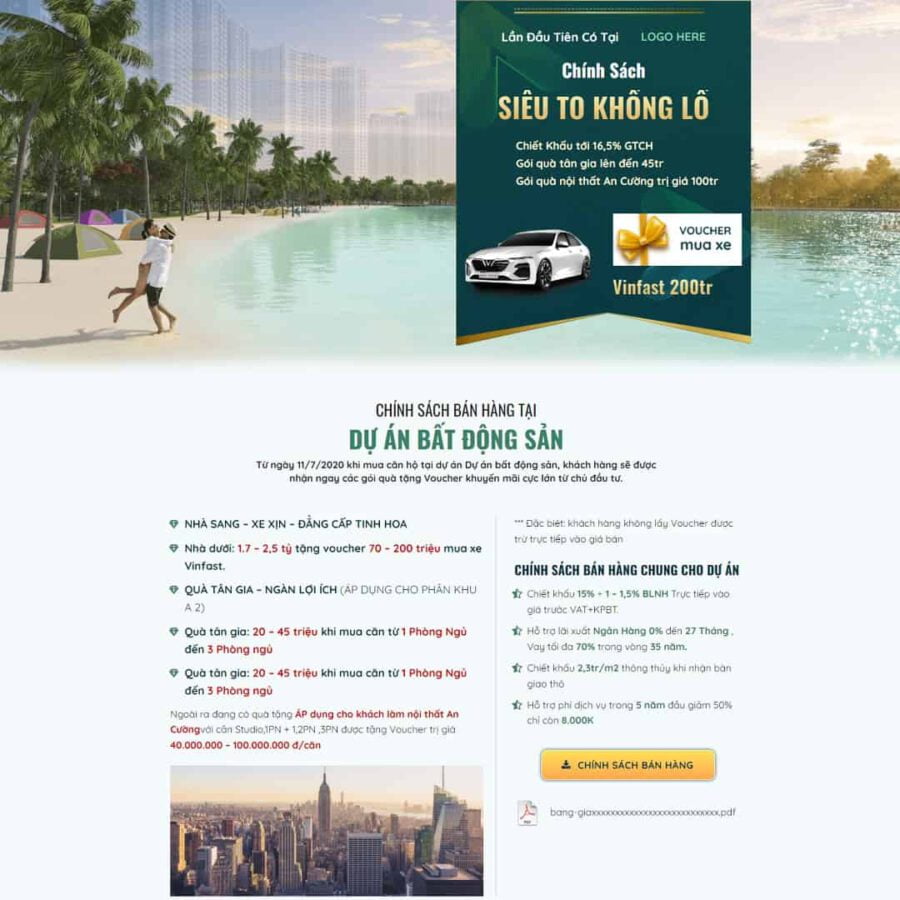 Landing Page Dự Án Bất Động Sản