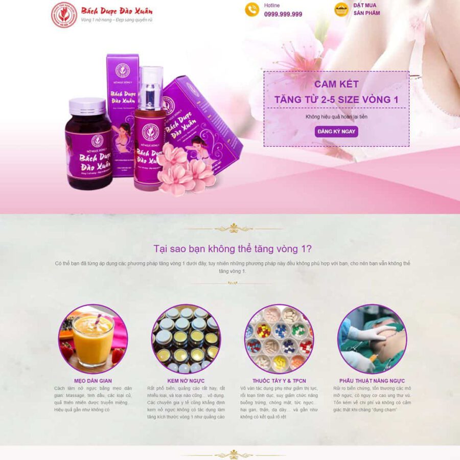 Landing Page Dược Phẩm Nâng Ngực