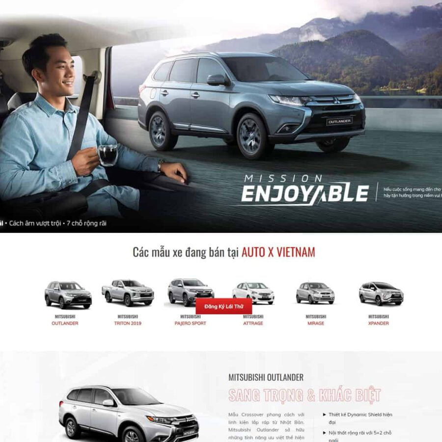 Landing Page Giới Thiệu Ô Tô