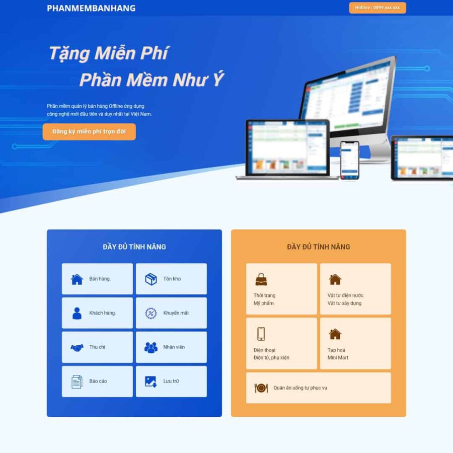 Landing Page Giới Thiệu Phần Mềm