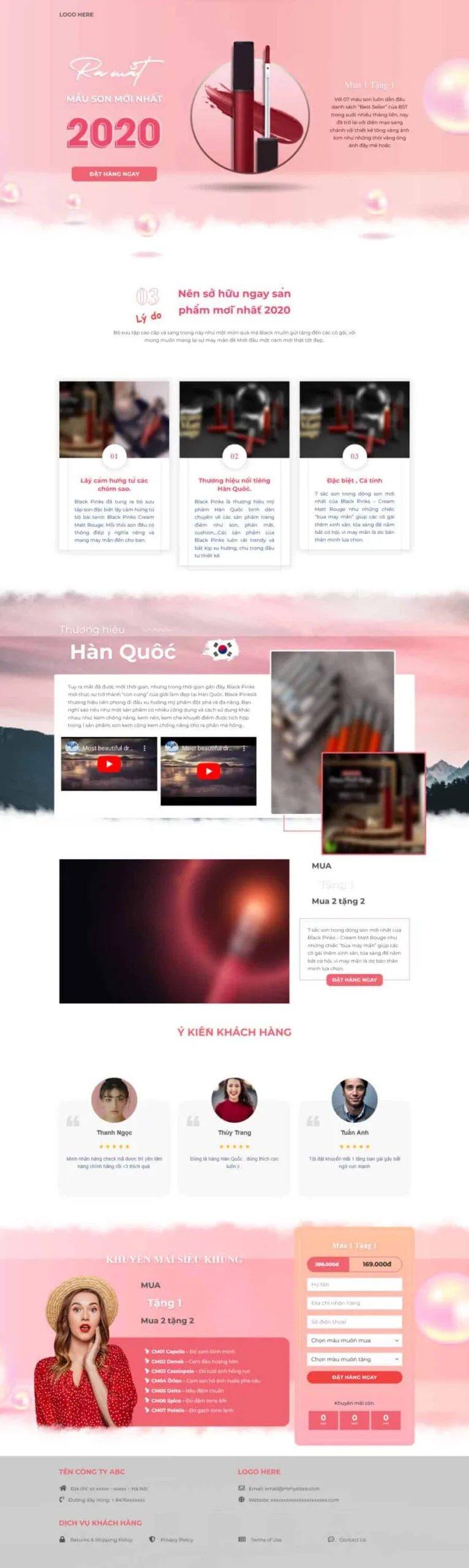 Landing Page Giới Thiệu Son Môi
