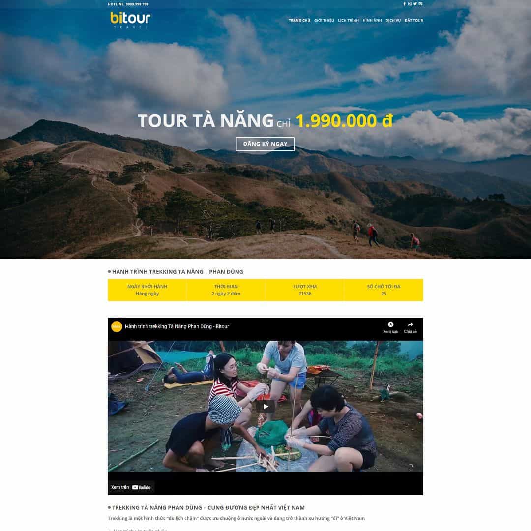 Landing Page Giới Thiệu Tour Du Lịch