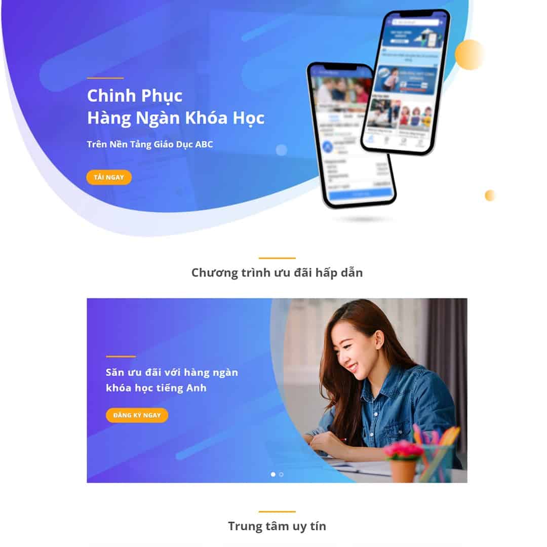 Landing Page Giới Thiệu Ứng Dụng Giáo Dục