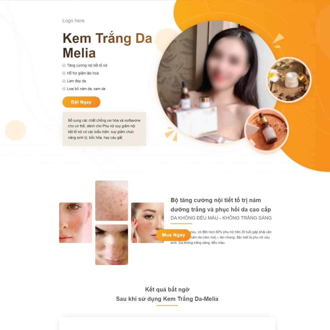 Landing Page Kem Trị Nám