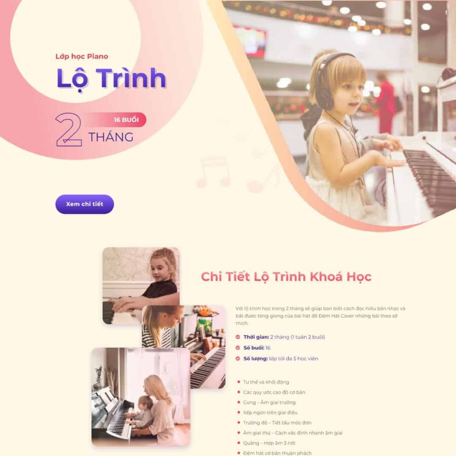 Landing Page Khóa Học Đàn Piano