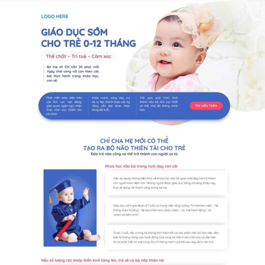 Landing Page Khóa Học Dạy Trẻ