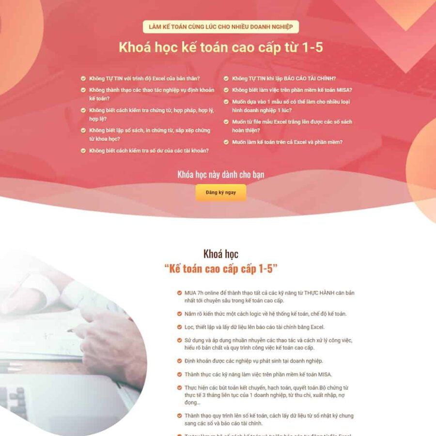 Landing Page Khóa Học Kế Toán