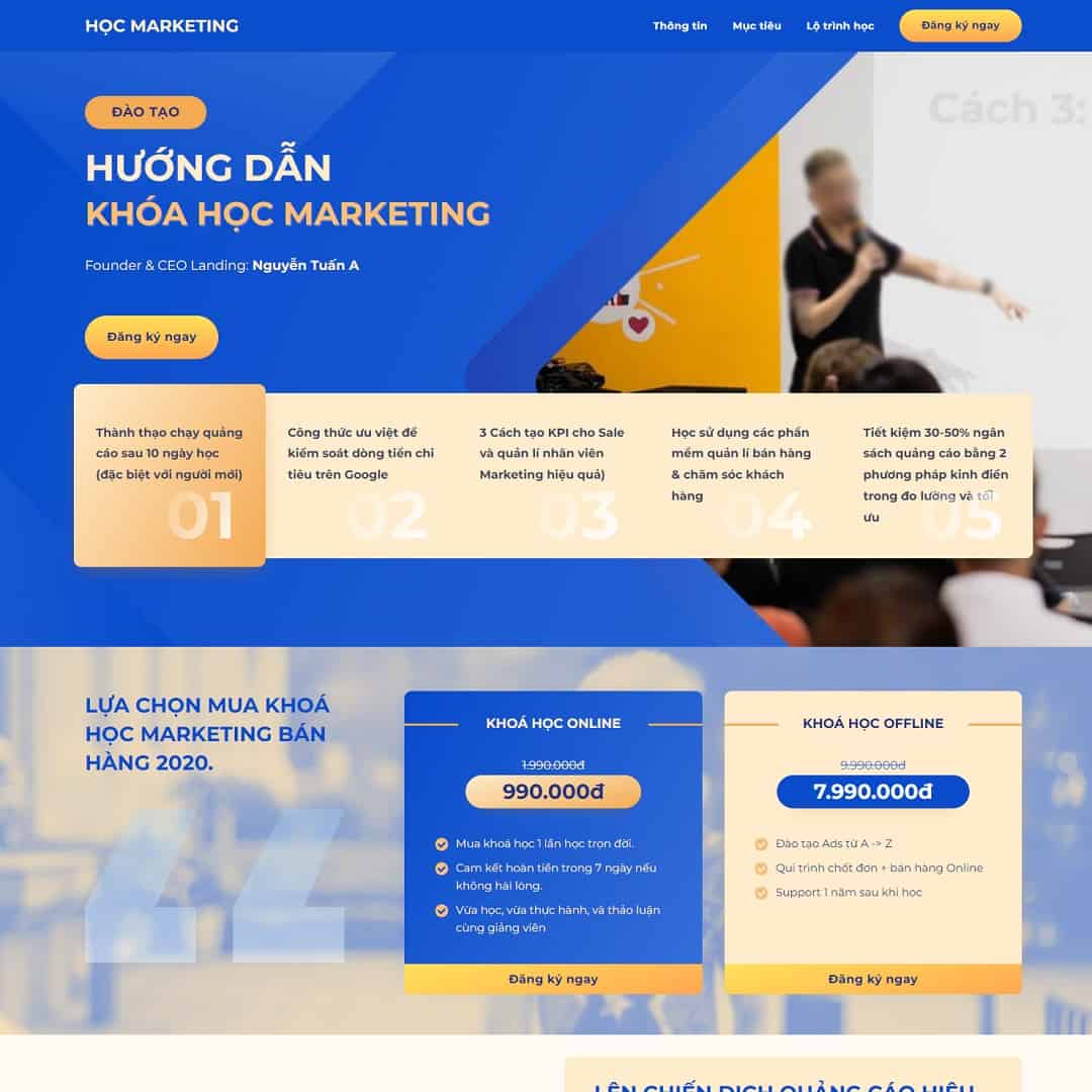 Landing Page Khóa Học Marketing Online