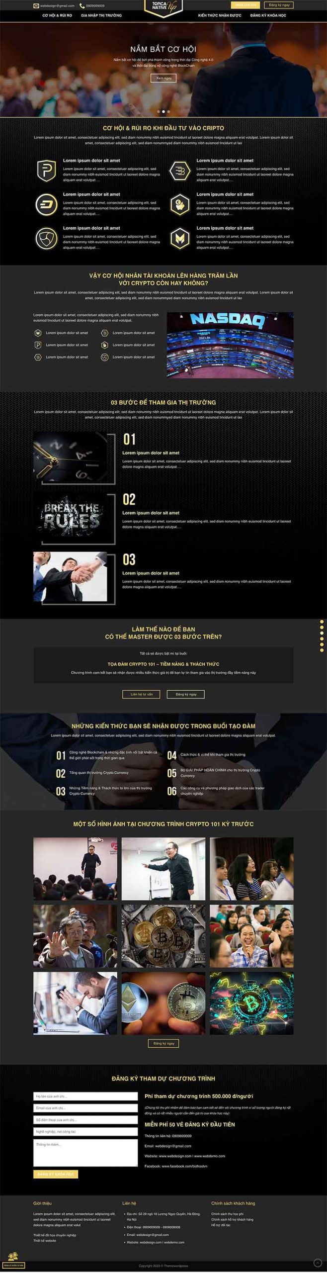 Landing Page Khóa Học Tài Chính Crypto 2