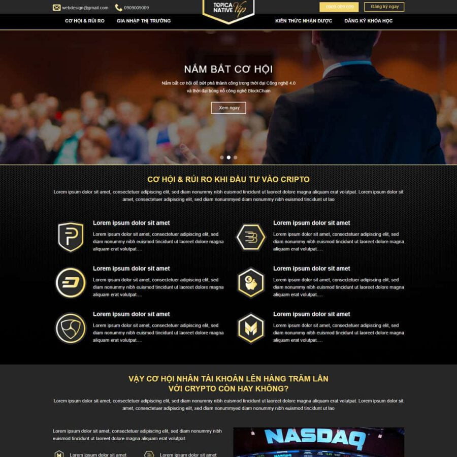 Landing Page Khóa Học Tài Chính Crypto