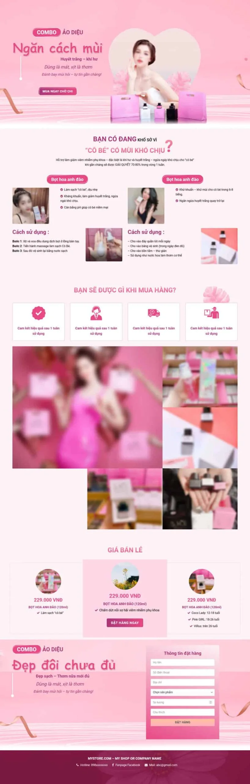 Landing Page Mỹ Phẩm Xịt Thơm