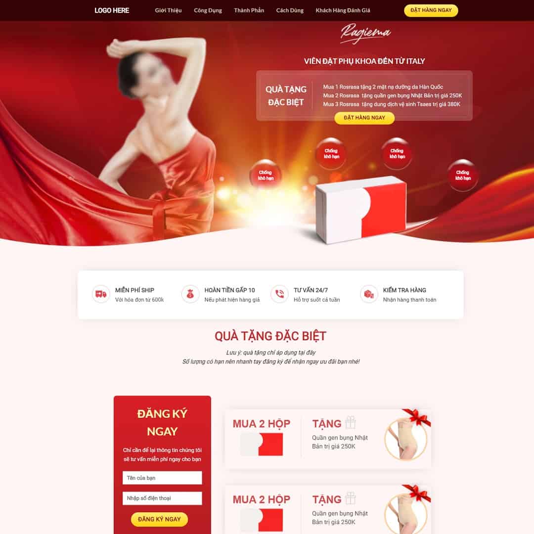 Landing Page Viên Đặt Phụ Khoa