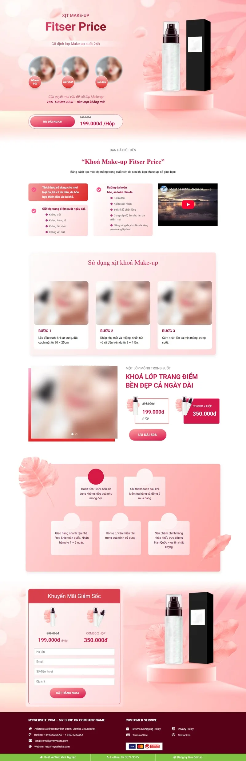 Landing Page Xịt Makup