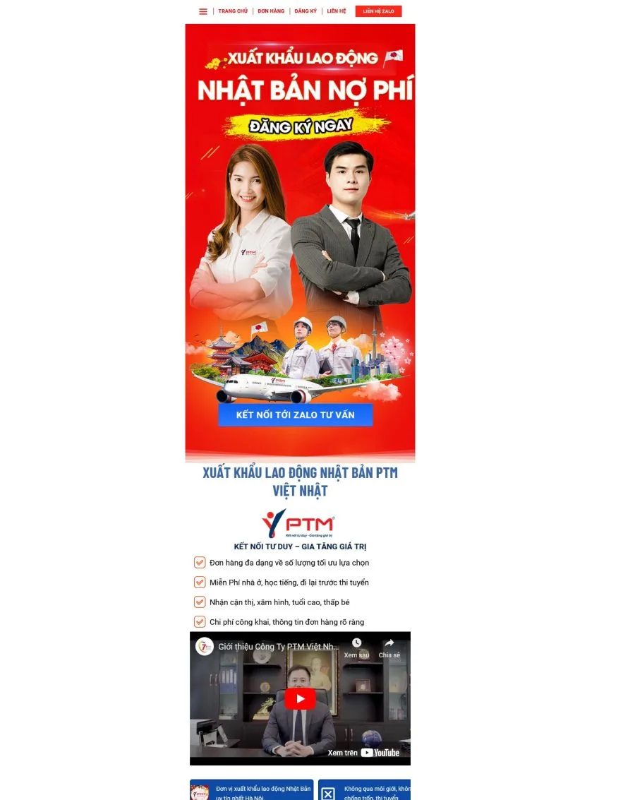 Landing Page Xuất Khẩu Lao Động