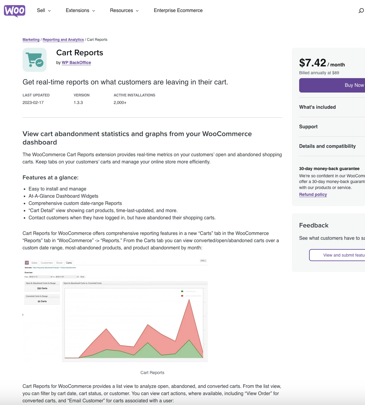 Mua Woocommerce Cart Reports
