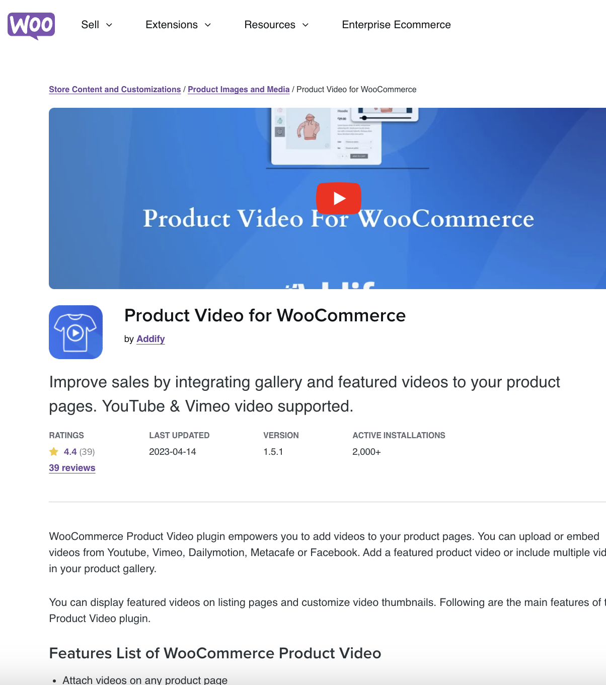 Product Video For Woocommerce
