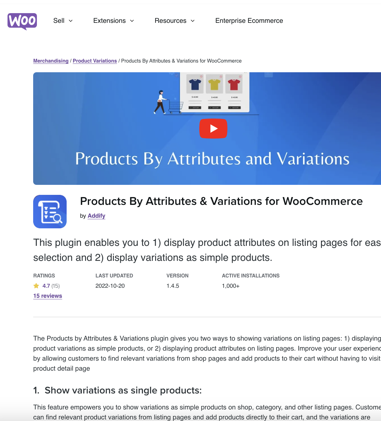 Products By Attributes Variations For Woocommerce