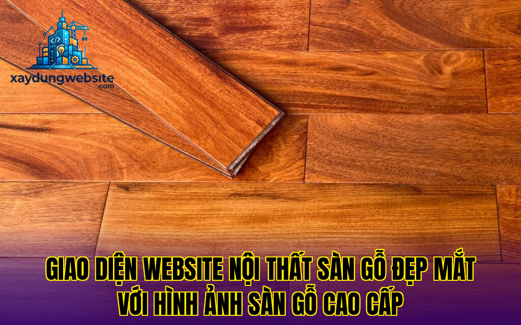 giao diện website nội thất sàn gỗ đẹp mắt với hình ảnh sàn gỗ cao cấp