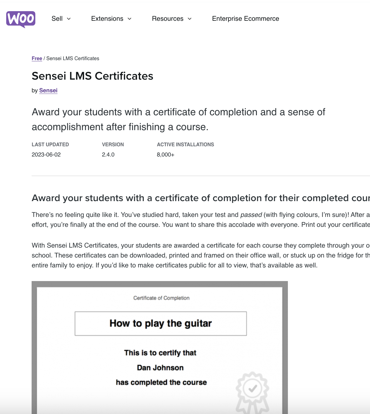 Sensei Lms Certificates