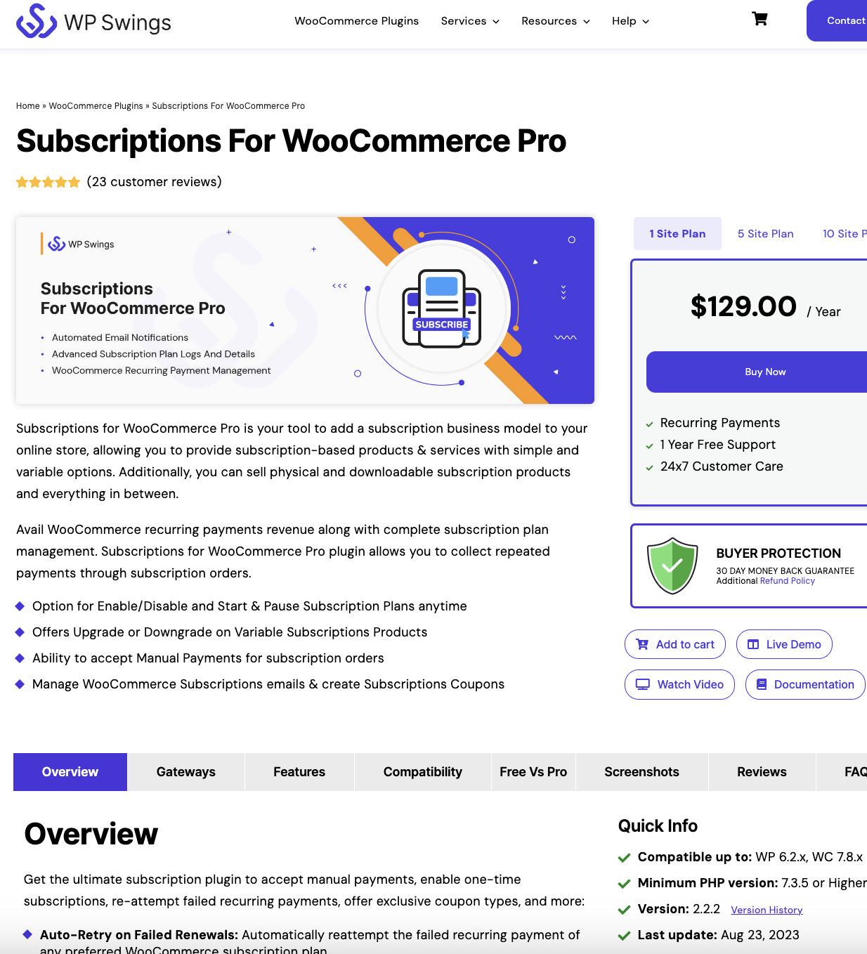 Subscriptions For Woocommerce Pro
