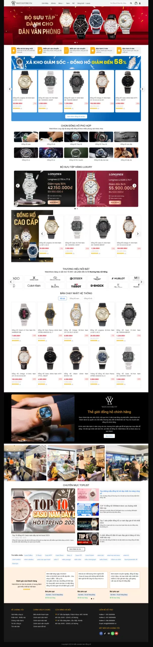 Theme WordPress Bán Đồng Hồ 4