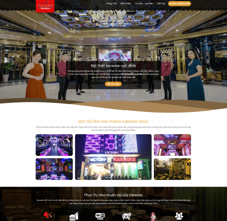 Theme WordPress Giới Thiệu Phòng Trà Karaoke