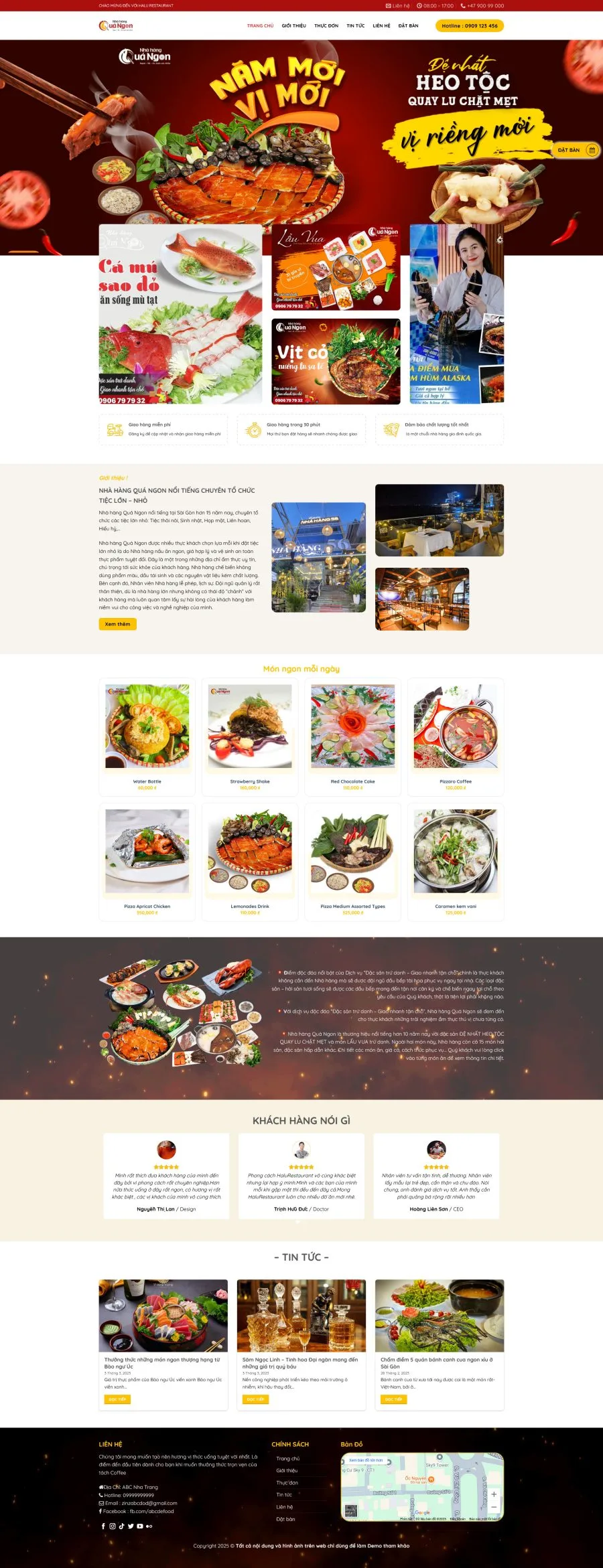 Theme WordPress Nhà Hàng Quán Ăn 2