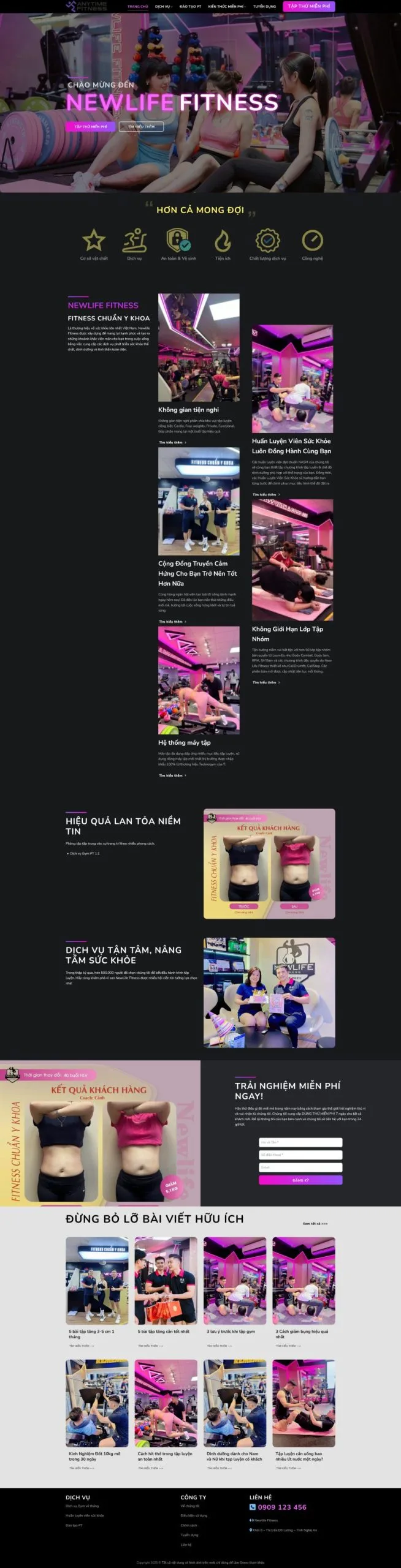Theme WordPress Phòng Tập Gym 4