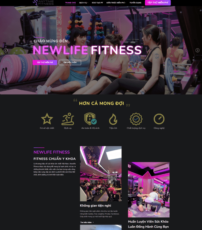 Theme WordPress Phòng Tập Gym Fitness 4
